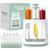 MOMCOZY Urządzenie do Przygotowywania Posiłków dla Niemowląt do Przechowywania Puree, 5-w-1 Gotowanie na Parze, Miksowanie, Puree, Rozmrażanie, Podgrzewanie, 600ml Dzbanek Tritan, 200ml Zbiornik na Wodę, Dotykowy LCD, Bez BPA, 300W Grzanie, 120W Miksowani