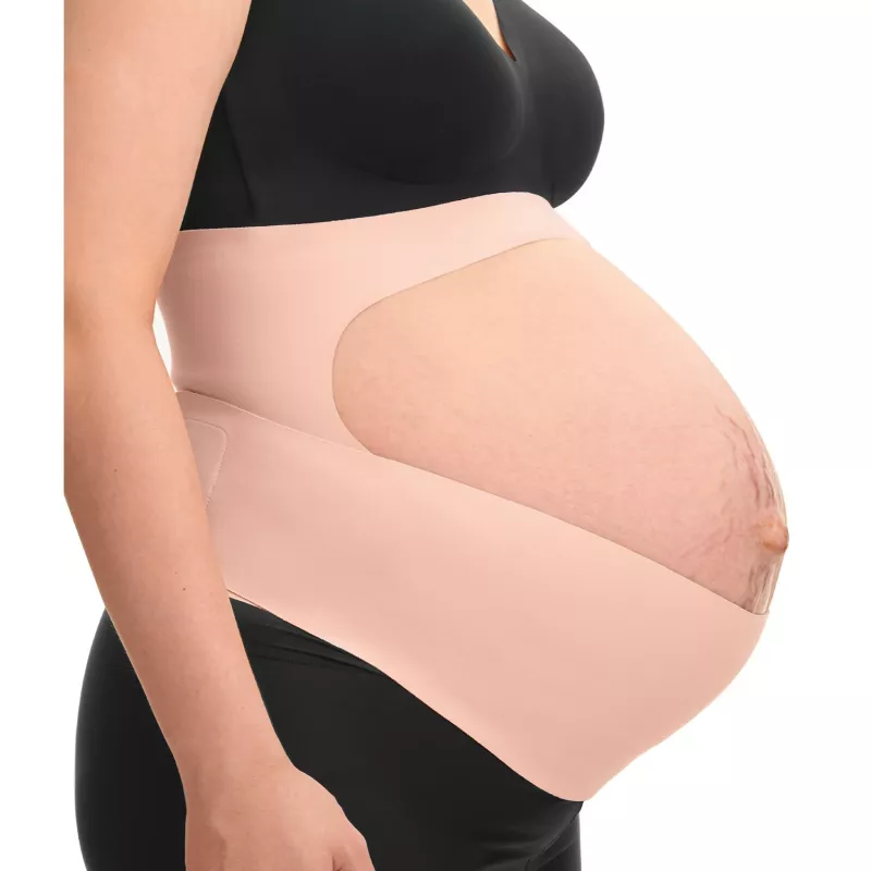 Momcozy Pregnancy Belly Band (L) - Nude, Comfortable and Supportive Maternity Support Belt