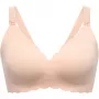 Momcozy YN46 Bezszwowy Biustonosz Do Karmienia W Kwiaty Z Jelly Strip, Push-up, Beżowy W Kwiaty, Rozmiar XL