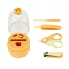 Momini Baby Nail Care Kit Sunny - Elektryczny pilnik do paznokci dla niemowląt z 6 głowicami szlifierskimi, 2 prędkościami, lampką LED, biało-żółty