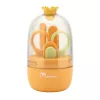 Momini Baby Nail Care Kit Sunny - Elektryczny pilnik do paznokci dla niemowląt z 6 głowicami szlifierskimi, 2 prędkościami, lampką LED, biało-żółty