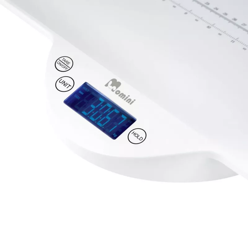 Momini Baby Scale TinyScale - Cyfrowa waga niemowlęca 20 kg, działka 5 g, biała