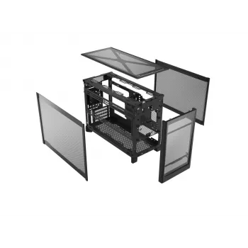 Obudowa PC Mini Tower Montech TEN (B), szkło hartowane, czarna, Micro-ATX/Mini-ITX
