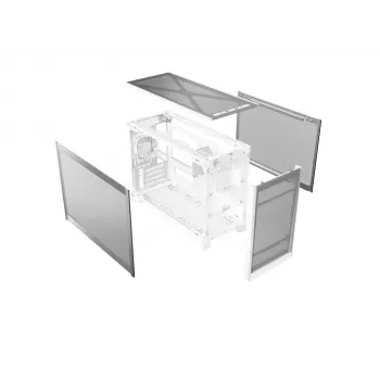 MONTECH TEN (W) Obudowa Mini Tower PC biała - Micro ATX / Mini-ITX, szkło hartowane, ARGB