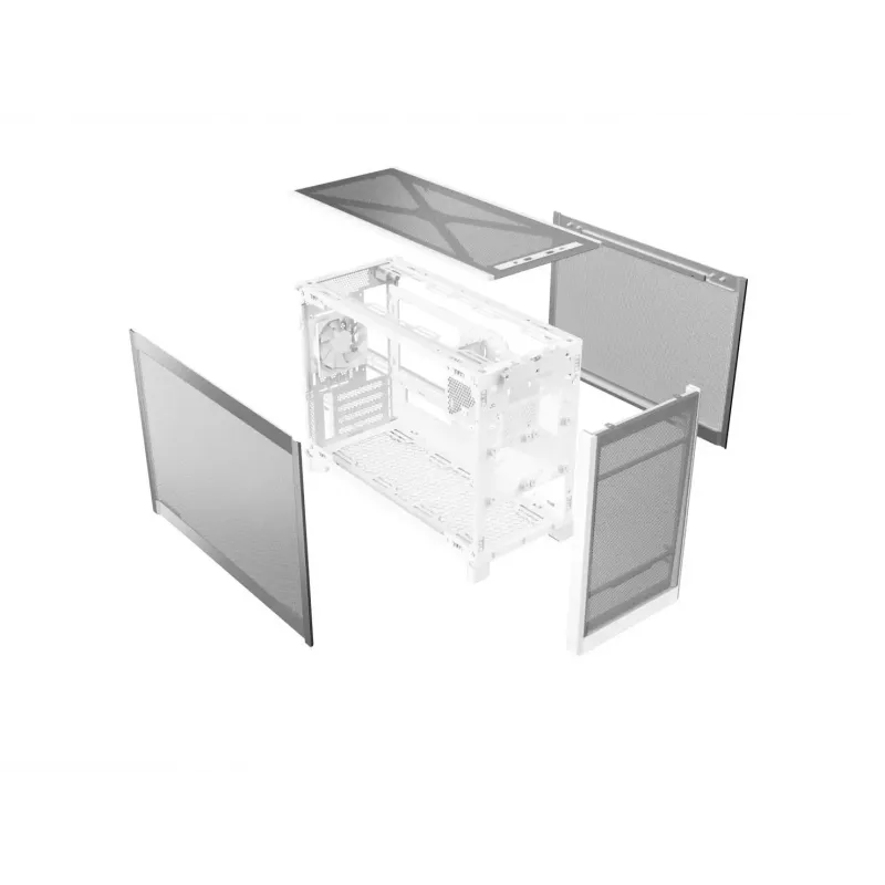 MONTECH TEN (W) Obudowa Mini Tower PC biała - Micro ATX / Mini-ITX, szkło hartowane, ARGB