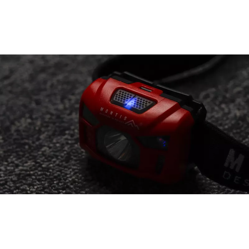 Montis MT002 Rechargeable Headlamp with Motion Sensor, Red/Black