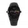 MONTRES DE LUXE Zegarek Unisex Analogowy Kwarcowy 09BK-3002 40mm Koperta ze Stali Nierdzewnej Czarny Skórzany Pasek