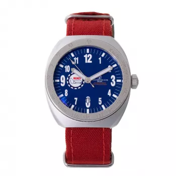Montres de Luxe Unisex Zegarek Kwarcowy 42mm Koperta ze Stali Nierdzewnej Niebieska Tarcza Pasek Skórzany 09MON-ALKZBLU