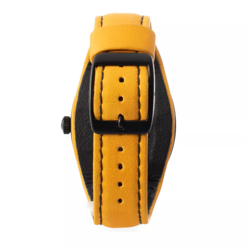 MONTRES DE LUXE Zegarek Unisex 09BK-2502 40mm Stal nierdzewna Czarna skóra