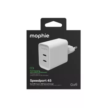Mophie ROC GaN 45W Dual USB-C Wall Charger - Biały