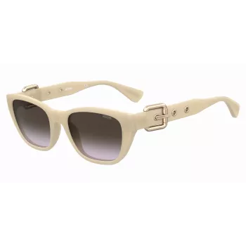 Okulary przeciwsłoneczne MOSCHINO MOS130-S-SZJ dla kobiet, oprawka Havana acetate, kształt kwadratowy, soczewki brązowe gradientowe 55mm