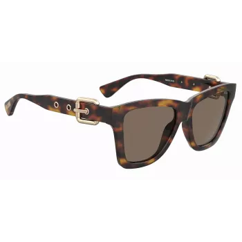 MOSCHINO Damskie okulary przeciwsłoneczne kocie oko MOS131S086F47 Havana Brown 54mm