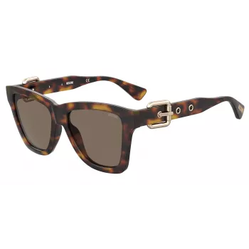 MOSCHINO Damskie okulary przeciwsłoneczne kocie oko MOS131S086F47 Havana Brown 54mm