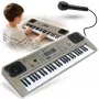 MQ 807 USB elektroniczny keyboard edukacyjny, 61 klawiszy, 16 brzmień, 10 rytmów, szary
