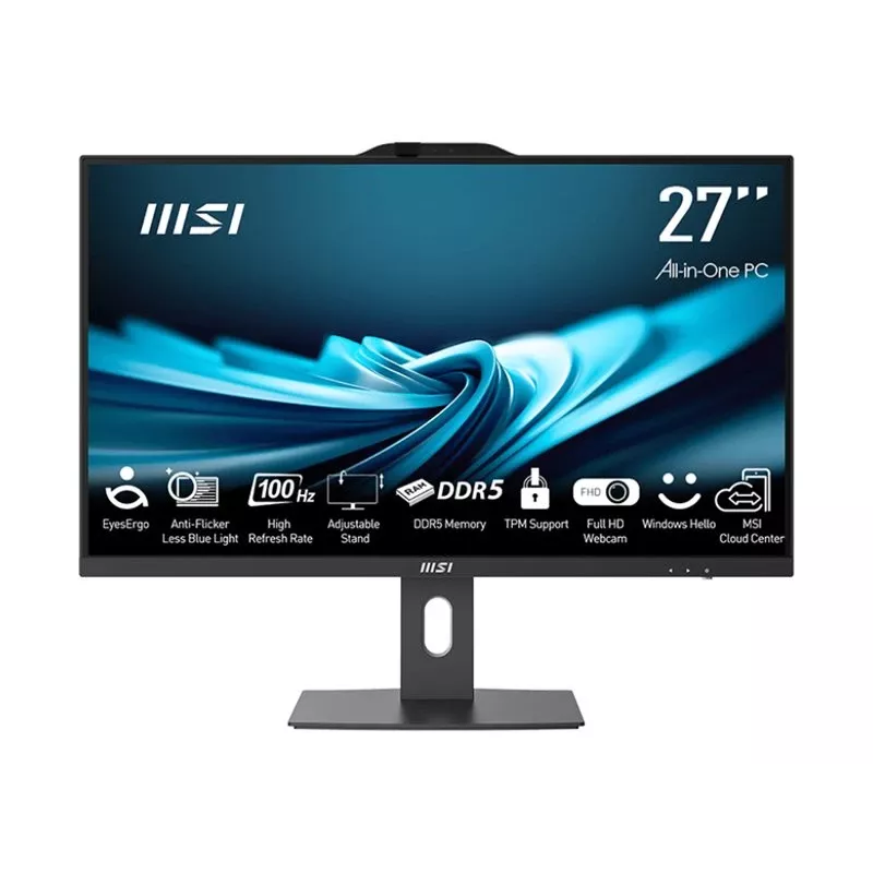 MSI All-in-One PRO AP272P 14M-496EU - 27 inch Full HD IPS, Intel Core i5-14400, 16GB RAM, 512GB SSD, Windows 11 Pro, Czarny