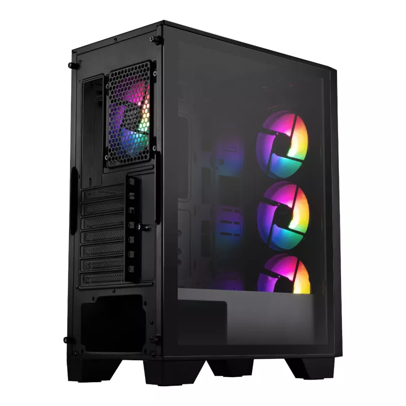 MSI MAG FORGE 130A Airflow ATX Mid-Tower Obudowa Gamingowa - Czarna, Szkło hartowane, 4x wentylatory ARGB