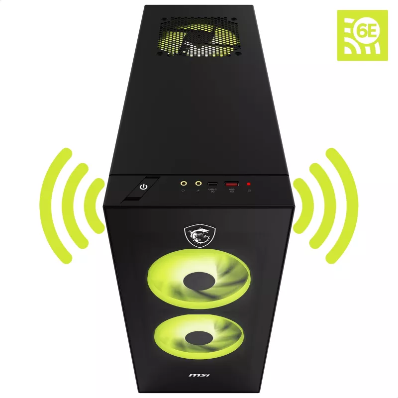 MSI MAG Infinite S AI 2nd 2NVM5-003AT komputer do gier - Intel Core Ultra 5 225F, RTX 5060 Ti, 16GB DDR5, 1TB SSD, Windows 11 Home, czarny/przezroczysty