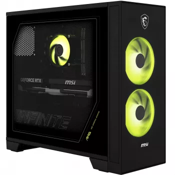 MSI MAG Infinite S AI 2NVM7-002AT Desktop PC (Black/Transparent, Windows 11 Home)