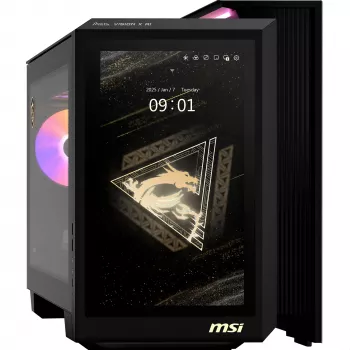 MSI MEG Vision X AI 2NVV9-285AT Desktop PC (Black/Transparent, Windows 11 Home)