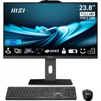 MSI PRO AP242P 14M-1096XEU All-in-One PC, 23,8 cala FHD IPS, Intel Core i7-14700, 16GB RAM, 1TB SSD, Wi-Fi 6E, bez systemu operacyjnego, czarny