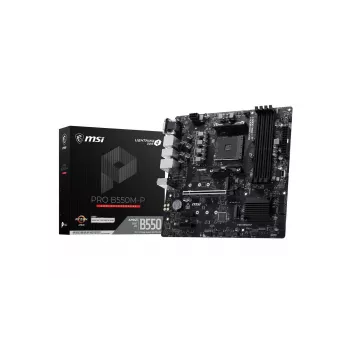 MSI PRO B550M-P Płyta główna, AMD AM4, B550, Micro-ATX, 4x DDR4, 128GB Max, Dual M.2, Gigabit LAN