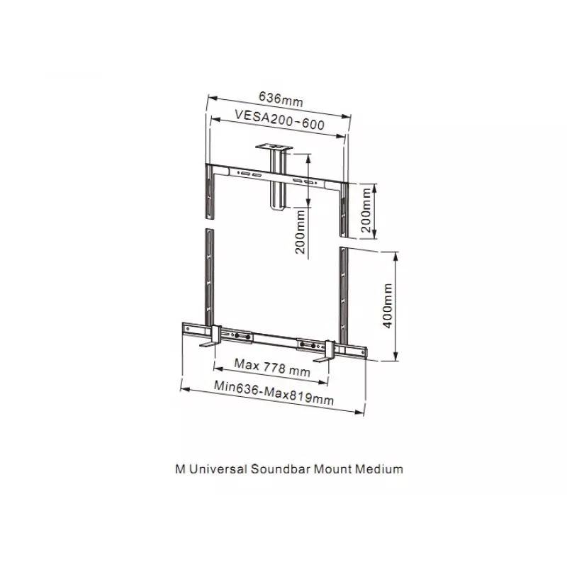 Multibrackets M Universalny uchwyt na soundbar i uchwyt na kamerę Medium