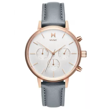 Zegarek MVMT Nova Chrono dla kobiet 38mm różowe złoto stal nierdzewna zielona skóra D-FC01-RGGR