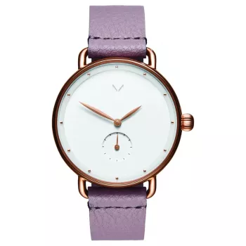 Zegarek damski MVMT Nova Chrono D-FR01-RGPU 36mm Różowe Złoto Stal Szlachetna Fioletowa Skóra