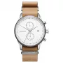 Zegarek damski MVMT D-MV01-WT (42mm) - Biała tarcza, biały pasek skórzany