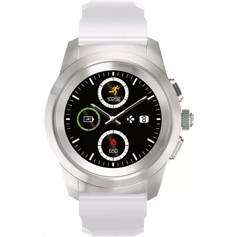 MyKronoz ZeTime Smart Watch Srebrny/Biały Silikon Płaski