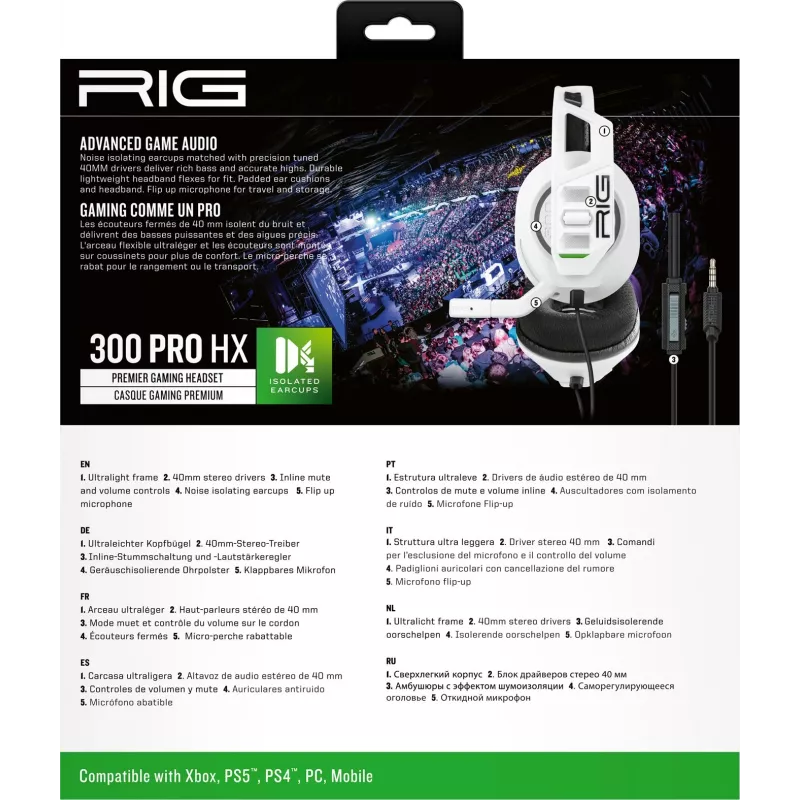 NACON RIG 300HX Gaming Headset dla Xbox, Biały