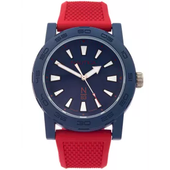 Zegarek męski Nautica Atlantic NAPATF204 z tarczą niebieską i niebieskim paskiem silikonowym 42,5 mm