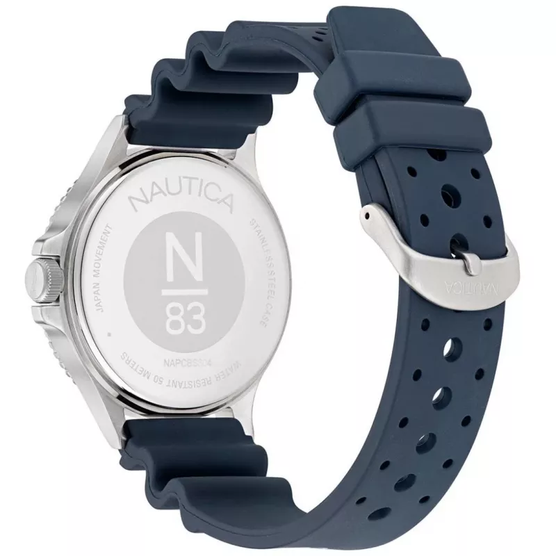 Nautica Coral Bay Men's Dive Watch NAPCBS304 43mm Blue Silicone Strap