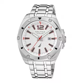 Zegarek męski Nautica Accra Beach Quartz Analog NAPTCS221 44mm czarna tarcza pasek silikonowy