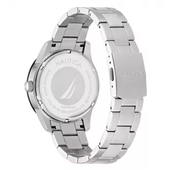 Zegarek męski NAUTICA NAPPBF201 Kwarcowy Analogowy z Niebieską Tarczą i Niebieskim Paskiem Silikonowym, 42 mm