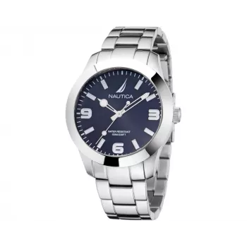 Zegarek męski NAUTICA NAPPBF201 Kwarcowy Analogowy z Niebieską Tarczą i Niebieskim Paskiem Silikonowym, 42 mm