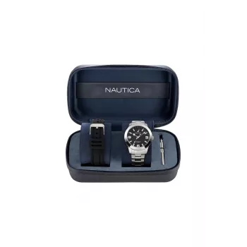 Zegarek męski Nautica NAPPBF205 Kwarcowy Chronograf 42mm Niebieski Silikon