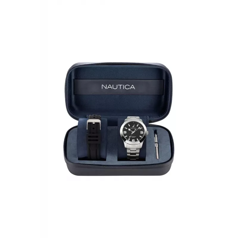 Zegarek męski Nautica NAPPBF205 Kwarcowy Chronograf 42mm Niebieski Silikon