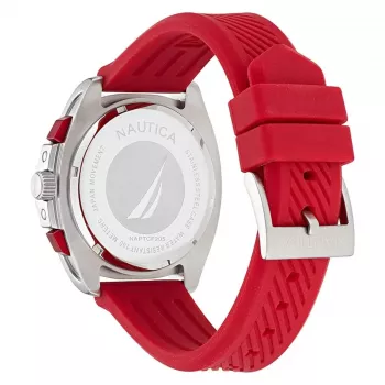 Zegarek męski Nautica Pacific Beach Chronograph z niebieską tarczą i silikonowym paskiem NAPTCF205