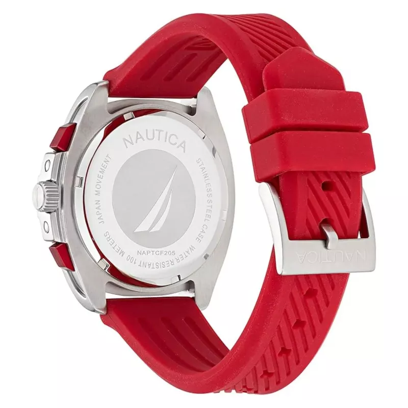 Zegarek męski Nautica Pacific Beach Chronograph z niebieską tarczą i silikonowym paskiem NAPTCF205