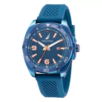 Zegarek męski Nautica Porthole Chronograf Kwarcowy NAPTCF201 44mm Niebieska Tarcza Silikonowy Pasek