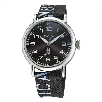 Zegarek męski Nautica Quartz Analog NAPLSF015 Niebieska tarcza Niebieski pasek silikonowy 40mm
