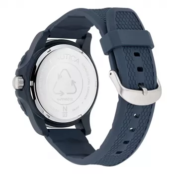 Zegarek męski Nautica Quartz Chronograph NAPFWS302 45mm Niebieska tarcza Silikonowy pasek