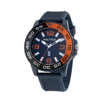 Zegarek męski Nautica Quartz Chronograph NAPFWS302 45mm Niebieska tarcza Silikonowy pasek