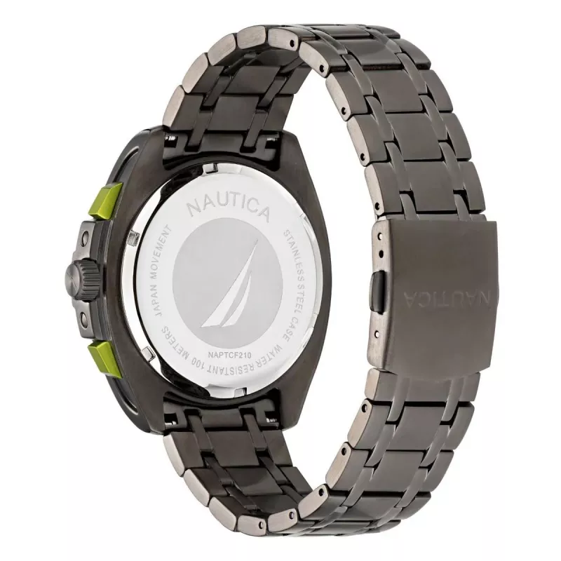 Zegarek męski Nautica Quartz NAPTCF210 44mm Stal nierdzewna Niebieska tarcza Pasek silikonowy