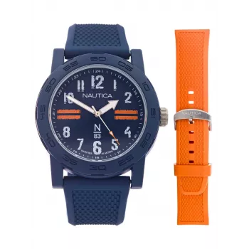 Zegarek męski Nautica NAPATS306 42,5mm Niebieska tarcza Pasek silikonowy