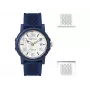 Nautica NABLEME02 Męski Zegarek Kwarcowy Analogowy Niebieska Tarcza Niebieski Pasek Silikonowy 38mm