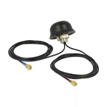 Antena wielopasmowa NAVILOCK GPS GSM UMTS LTE SMA 2-5 dBi 2x2m RG-174 dookólna do montażu na dachu, zewnętrzna