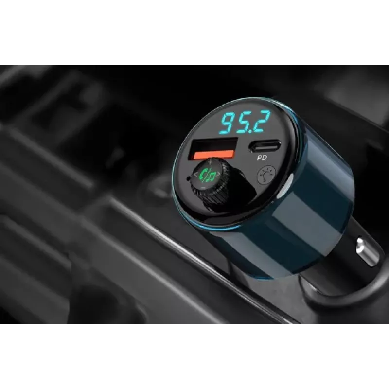 NAVITEL BHF05 MAX Wielofunkcyjny Nadajnik FM z Bluetooth 5.0, USB, Zestaw Głośnomówiący, Wyświetlacz LED, Szybkie Ładowanie QC3.0