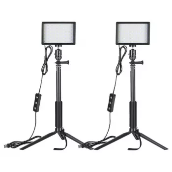 NEEWER ZC-10S Zestaw dwóch lamp LED do wideo z filtrami i statywami